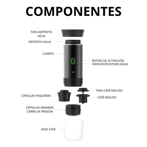 Cafetera portátil 3 en 1